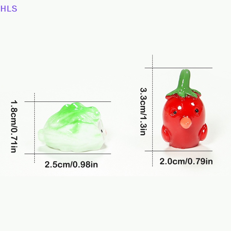 Bộ 2 Phụ Kiện Trang Trí Hình Rau Củ Quả Bằng Nhựa resin Dễ Thương diy