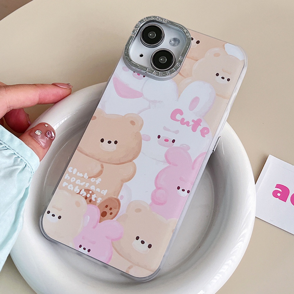 Ốp Điện Thoại TPU Dẻo Họa Tiết Hoạt Hình Gấu / Thỏ Dễ Thương Chống Sốc / Bụi Bẩn Cho IPhone 14 13 12 11 Pro Max X XR 8 7 Plus