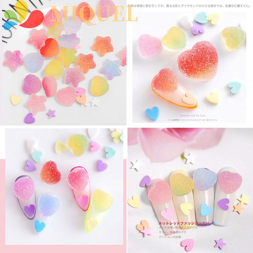 MIQUEL Phụ Kiện Trang Trí Móng Nghệ Thuật Hình Kẹo Màu Gradient Xinh Xắn