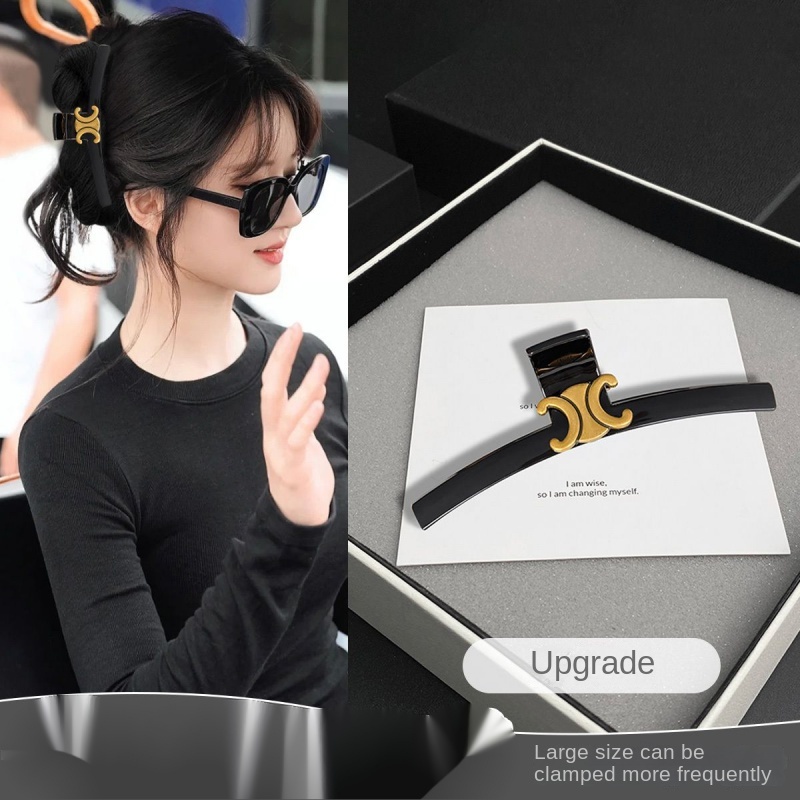 Kẹp Tóc Hình Cá Mập Màu Đen Phong Cách Retro Cao Cấp Cho Nữ