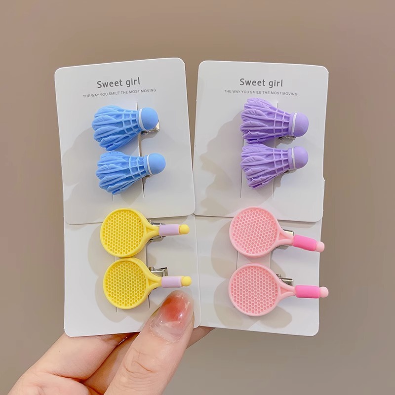 Kẹp Tóc Cầu Lông Mini Họa Tiết Hoạt Hình Phong Cách Hàn Quốc Cho Bé