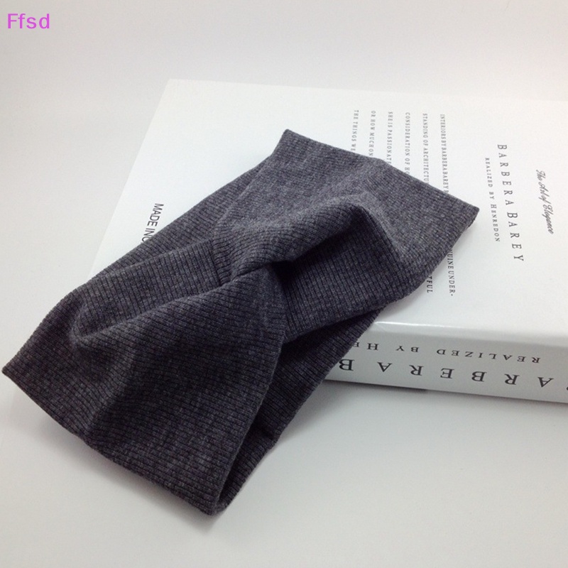 {Ffsd} Băng Đô Cotton Mềm Co Giãn Thắt Nút Màu Trơn Trang Điểm Rửa Mặt Trang Điểm Cho Bé Gái * Bán Chạy