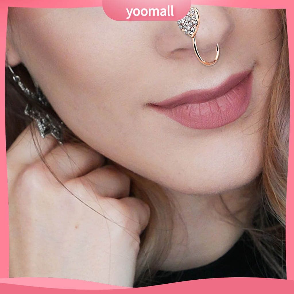 Khuyên Mũi Hợp Kim Đính Đá Hình Trái Tim Xinh Xắn