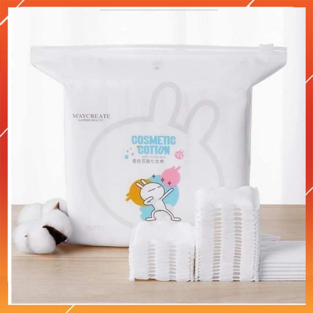 Bông tẩy trang 3 lớp Cosmetic Cotton Maycreate gói 150 miếng