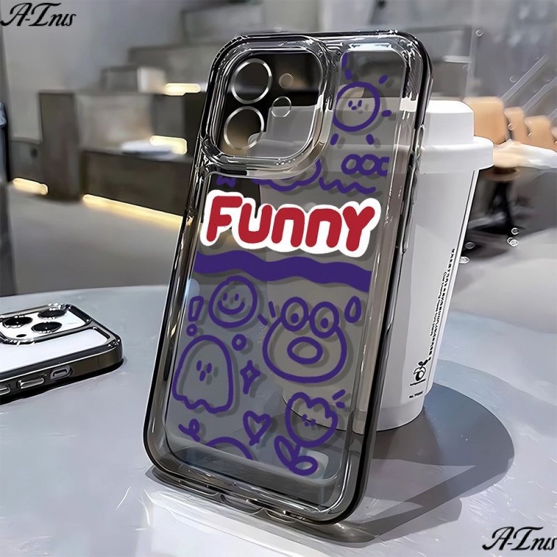 Ốp Điện Thoại Mềm Họa Tiết Hoạt Hình Graffiti Bảo Vệ Toàn Diện Cho Iphone 12 7 8p 11 13 14Promax XCF9