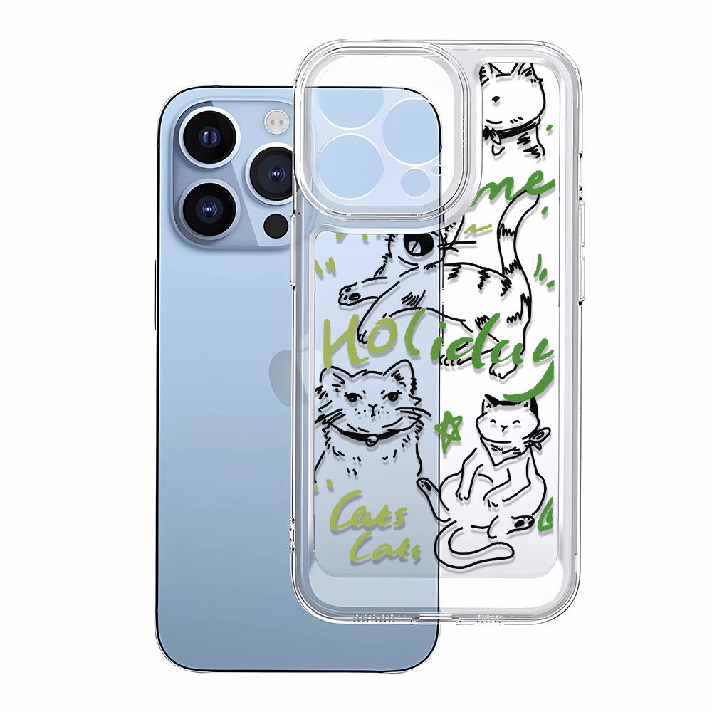 Ốp Điện Thoại Mềm In Chữ Tiếng Anh Và Mèo Hoạt Hình Cho Iphone 8p137 1211 14Promax DWYM