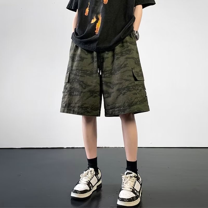 Quần Short Dáng Rộng Plus Size Họa Tiết Rằn Ri Thời Trang Mùa Hè Cho Nam