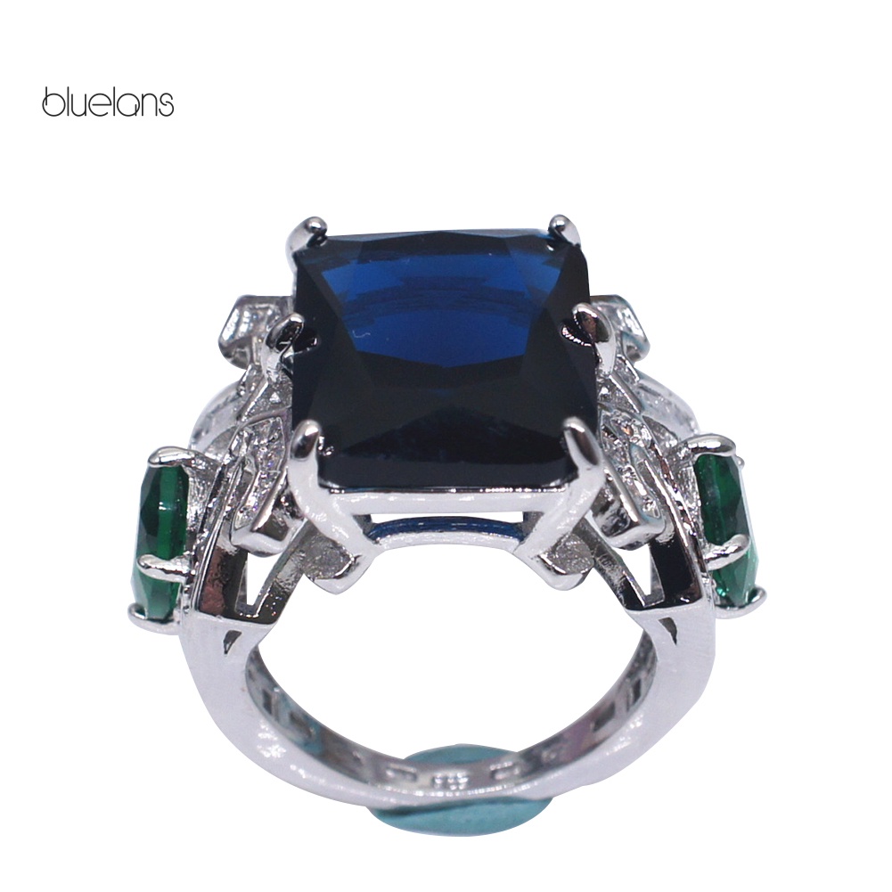 Nhẫn Đính Đá Topaz Hình Vuông Cỡ Lớn Sang Trọng Cho Nữ