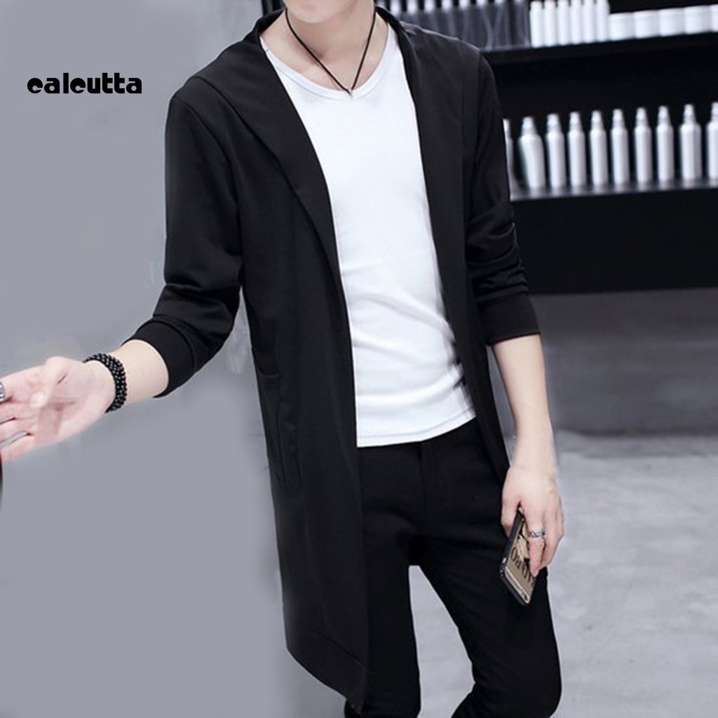 [calcutta] Áo Choàng Dài Đến Giữa Bắp Chân Dáng Ôm Màu Trơn Kích Thước Lớn Cho Nam Giới