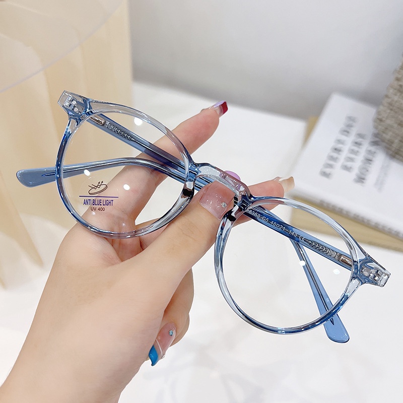 VIENDO Mắt Kính Gọng Tròn Co Giãn Chống Tia UV400 Chống Bức Xạ Ánh Sáng Xanh Thời Trang kính đổi màu khi ra nắng Cho Nam Và Nữ TR90(có thể cắt cận thị ống kính)