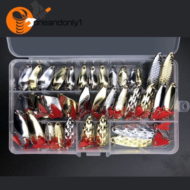 Set 10 / 25 / 35 Mồi Giả Nhử Cá Bằng Kim Loại Chất Lượng Cao