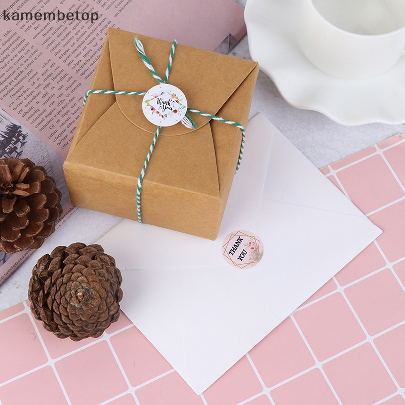 Cuộn 500 Nhãn Dán Niêm Phong Bao Bì In Chữ thank you ers Và Hoa