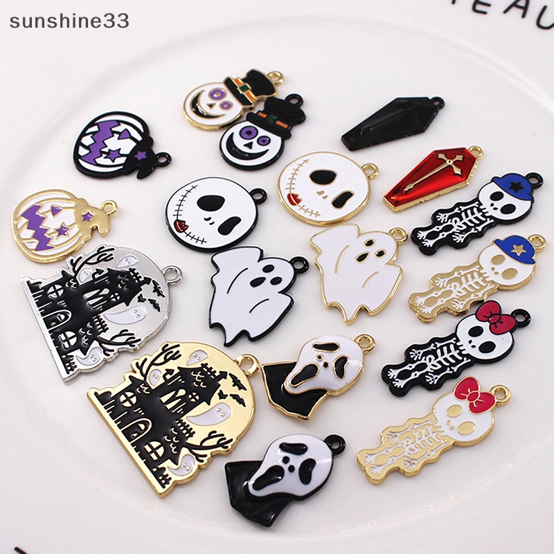 Set 10 Mặt Vòng cổ DIY Phong Cách Halloween Độc Đáo