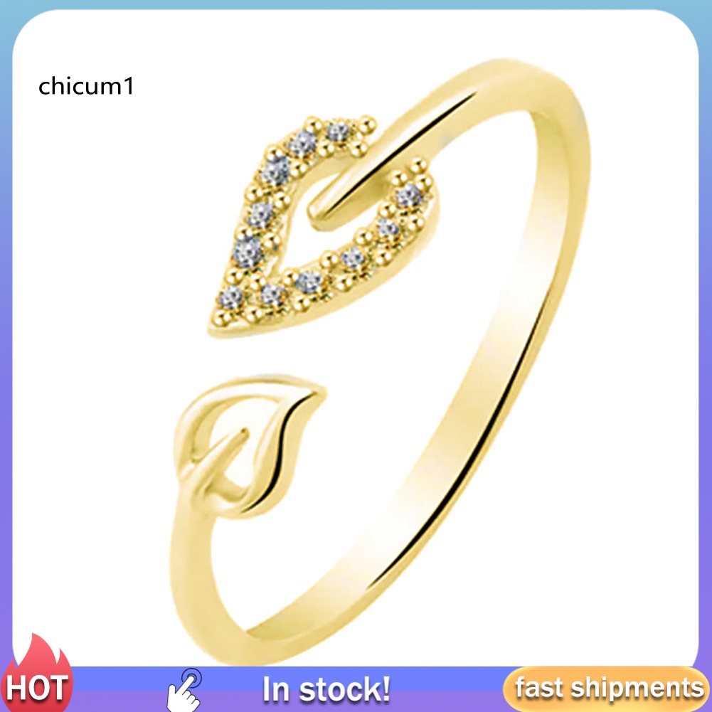 Nhẫn Hở Hình Trái Tim Đính Đá Độc Đáo