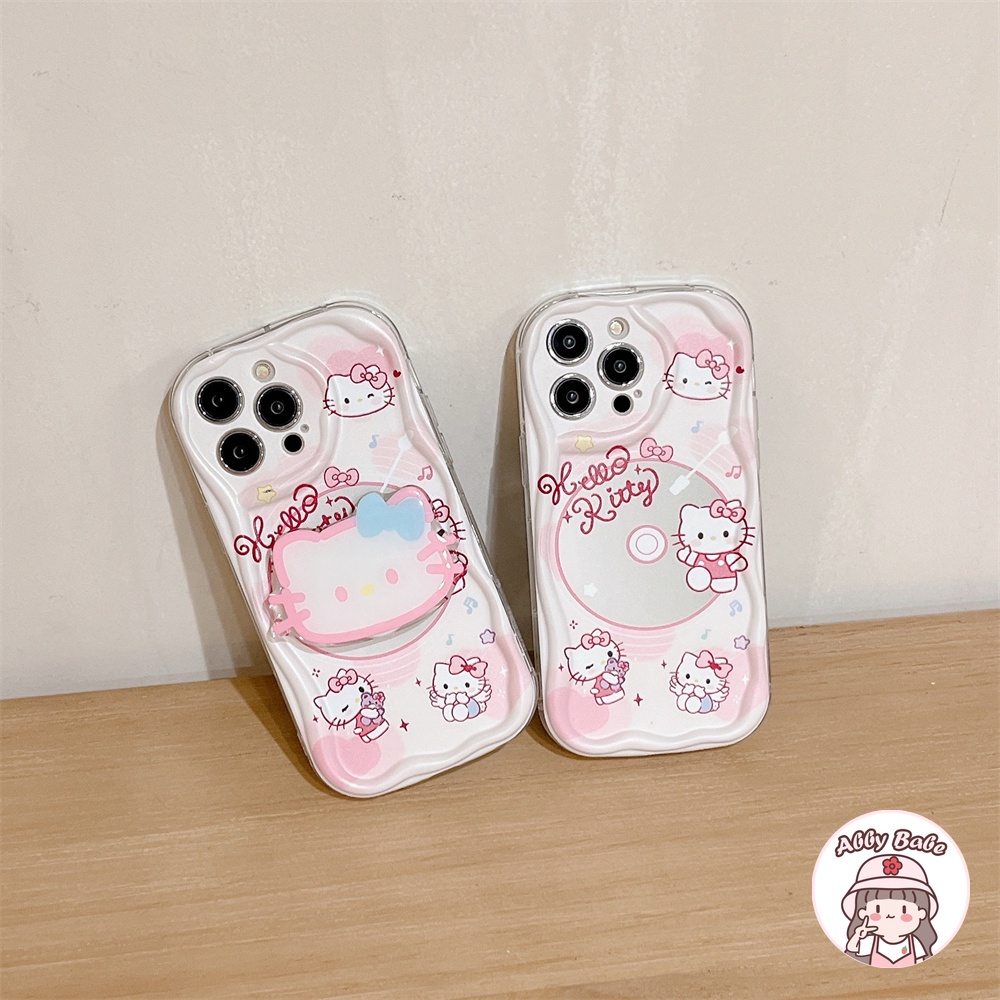 Ốp Điện Thoại TPU Mềm Chống Dơ In Hình Mèo Kitty Màu Hồng Có Giá Đỡ Cho IPhone 14 Pro Max 12 11 Pro Max X XS XR 7Plus