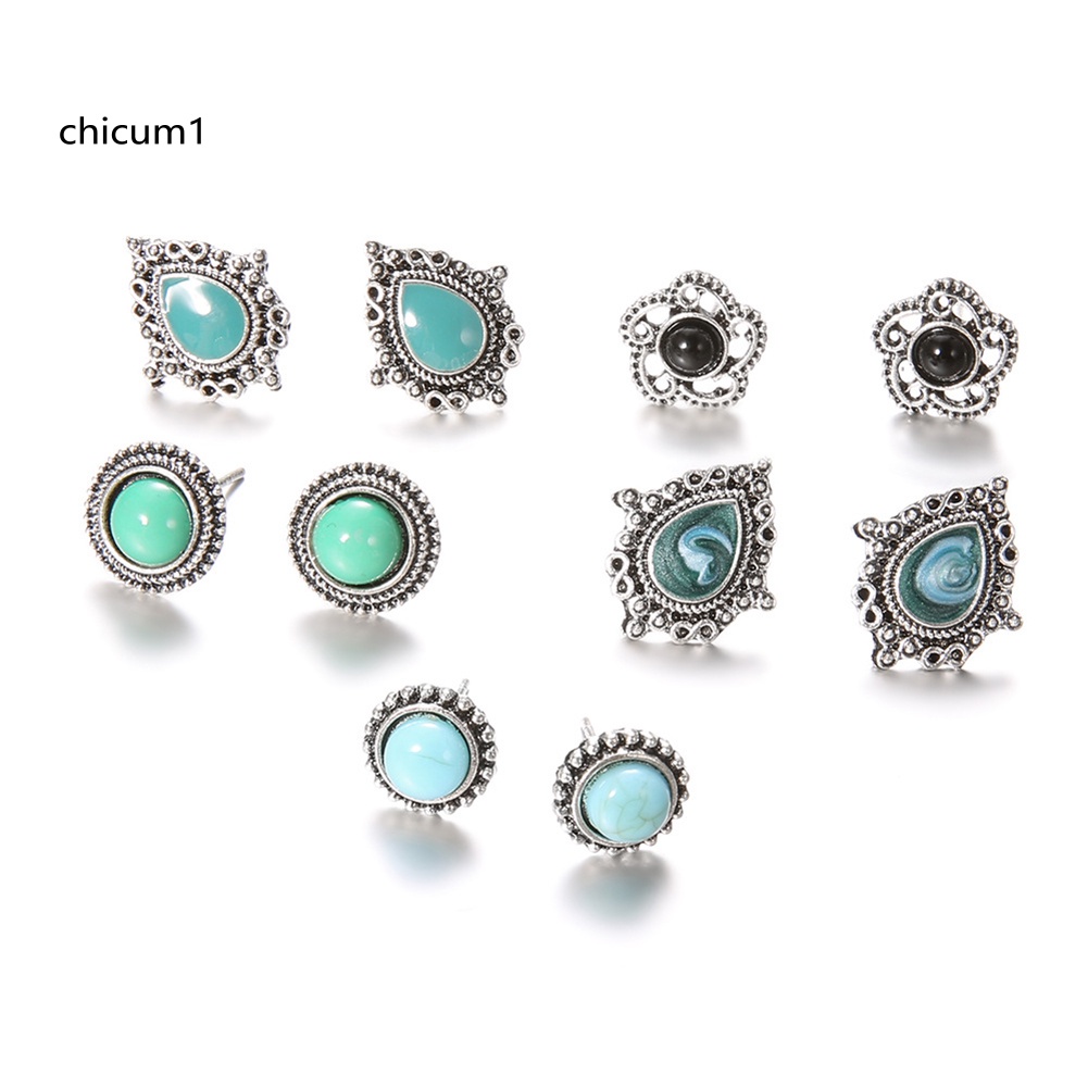 Set 5 Cặp Bông Tai Thời Trang Bohemia Cho Nữ