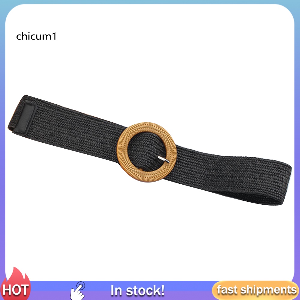 Thắt Lưng Dây Rơm Bện Co Giãn Phong Cách Boho Cho Nữ