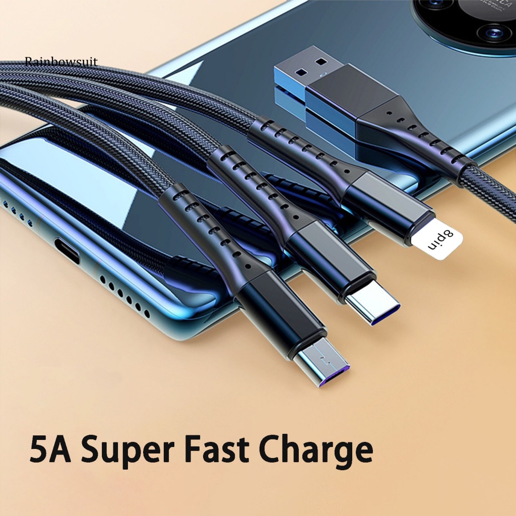 Dây Cáp Sạc 66W 2A Ổn Định Đầu Ra USB Sang Type-C / Micro USB / 8-pin Cho Điện Thoại