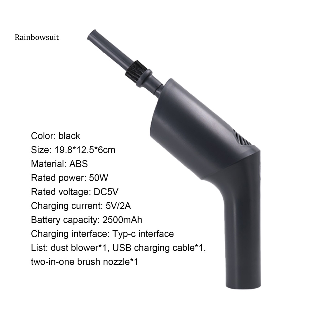 Máy Thổi Bụi Cầm Tay Không Dây Bằng ABS Có Đèn Kèm Bàn Phím