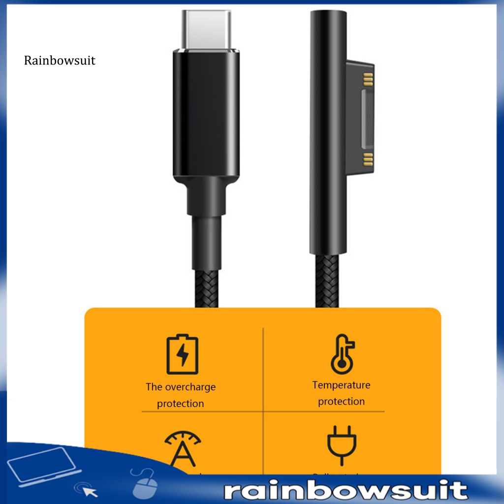 Dây Cáp Sạc Nhanh Loại C 18m 102W 15V 4A PD Cho Microsoft Surface Pro 6 / 5 / 3 / 4