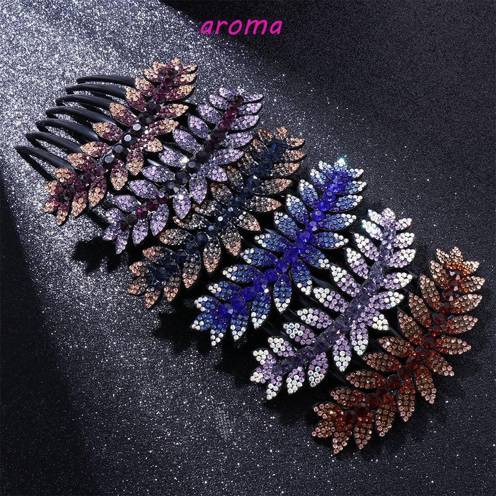 AROMA Lược Cài Tóc Đuôi Ngựa Hình Lá Hợp Thời Trang Cho Nữ