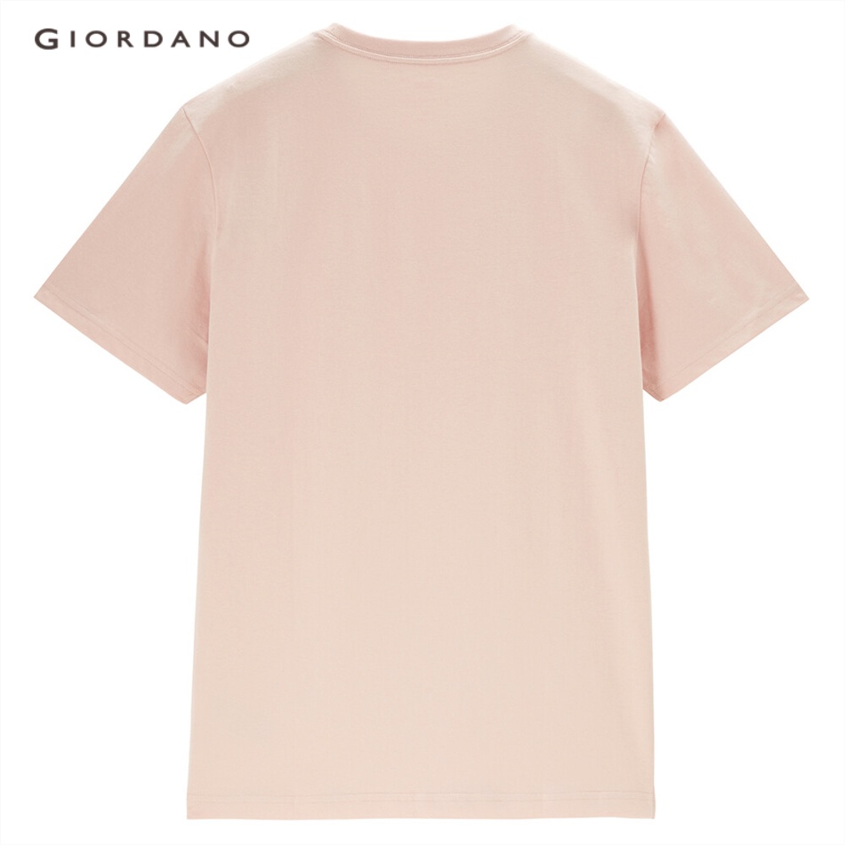 Áo thun GIORDANO 01092303 cotton cổ tròn tay ngắn in chữ thời trang dành cho nam