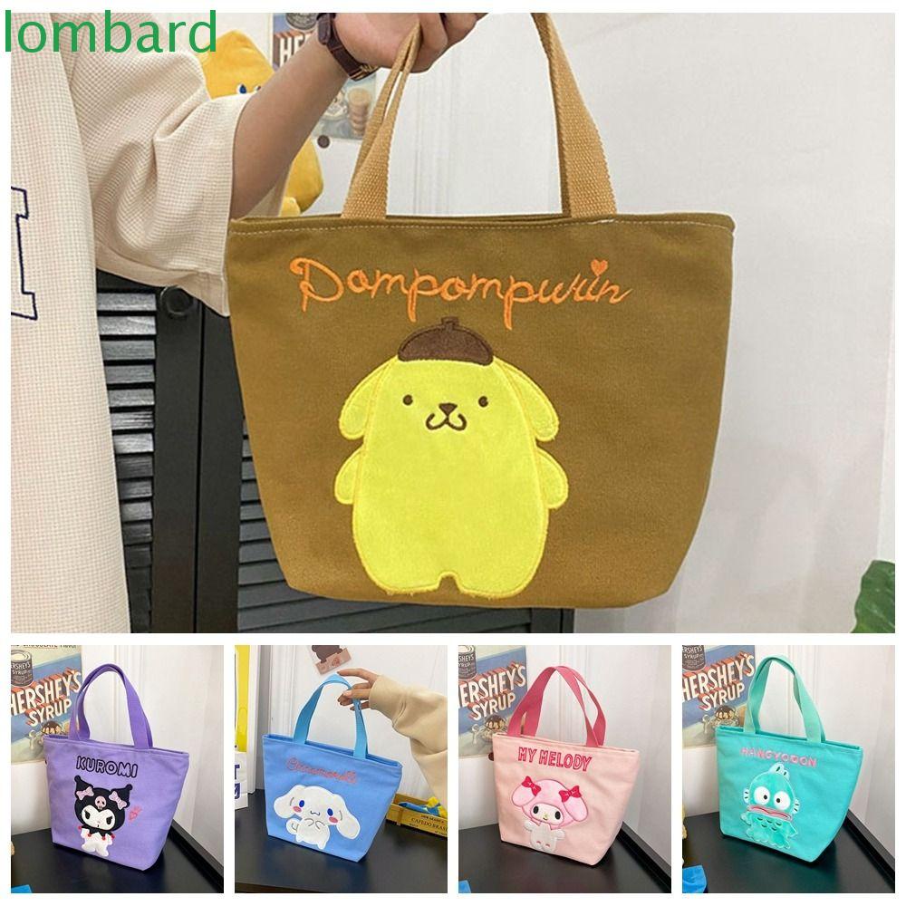 LOMBARD Túi Canvas Sức Chứa Lớn Họa Tiết Hoạt Hình Cinnamoroll Melody Dễ Thương