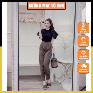Quần baggi thụng khoá chân xếp ly hàng siêu hot