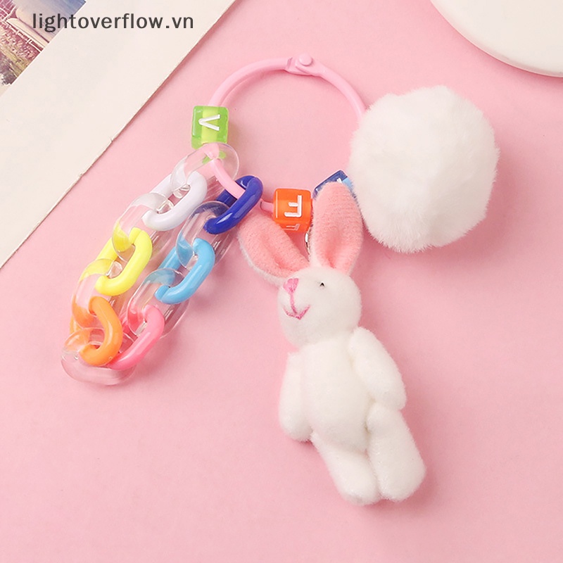 [lightoverflow] Móc Khóa Thỏ / Gấu Bông Hoạt Hình Đáng Yêu Trang Trí Ba Lô / Ô Tô [VN]
