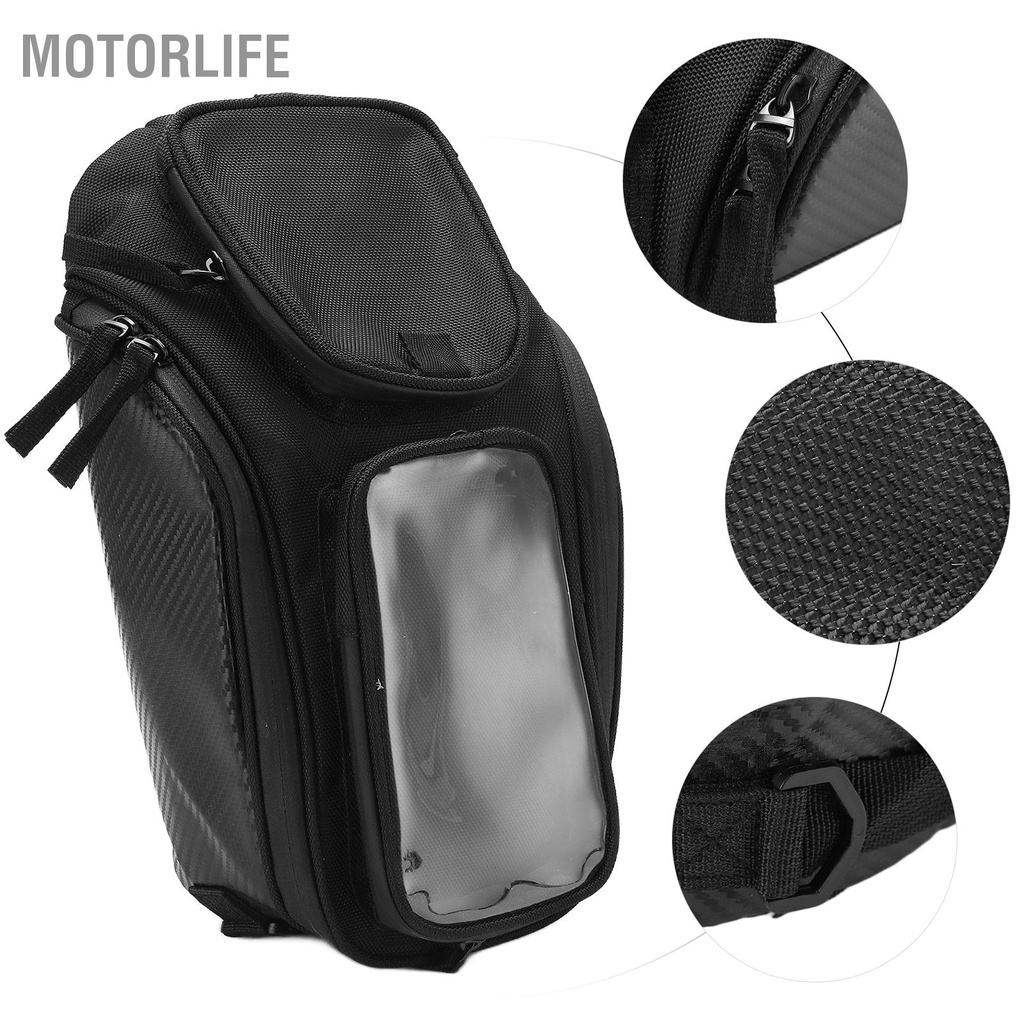 Motorlife Túi đựng bình xăng cho xe máy Ba lô trang trí Vải Oxford chống thấm nước khi đi