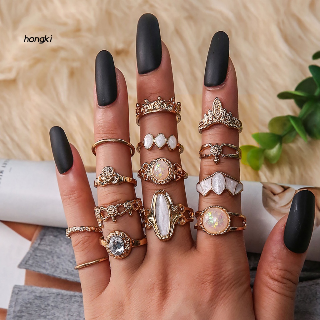 Set 14 NhẫN Đeo GiữA NgóN BằNg HợP Kim