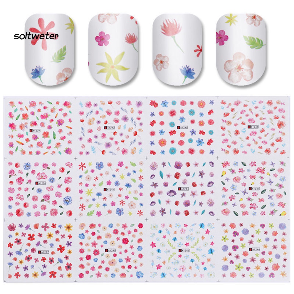 Bộ 12 Miếng Dán Trang Trí Móng Tay Nghệ Thuật