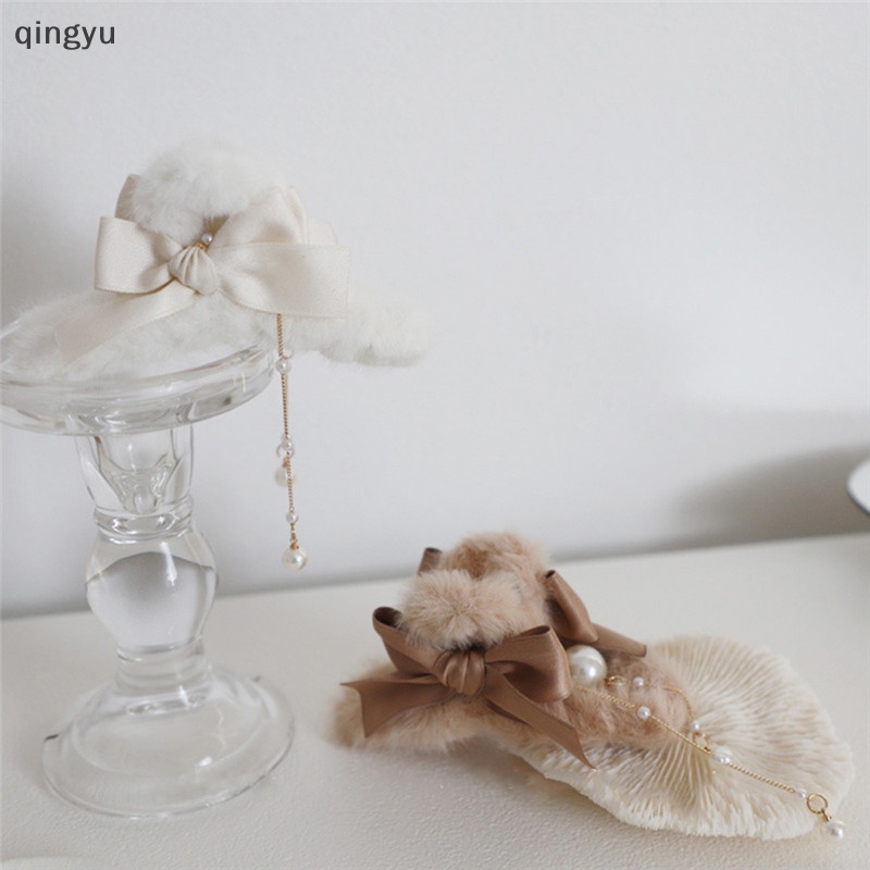 Kẹp Tóc Càng Cua Dài Đính Ngọc Trai Phối Lông Phong Cách Vintage Thời Trang Mới Cho Nữ