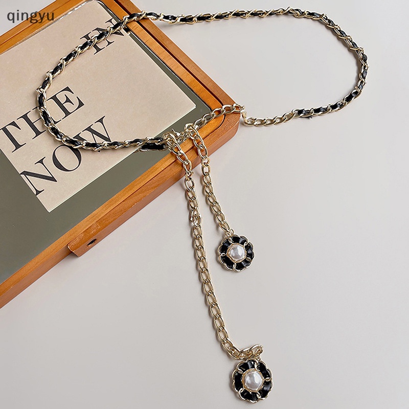 Thắt Lưng Dây Xích Kim Loại Màu Vàng Trang Trí Đầm Phong Cách Punk Mới Cho Nữ