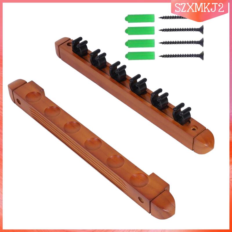 Giá Đỡ Cơ Bida 6 Kẹp Gắn Tường Kèm Ốc Vít Cho Gia Đình