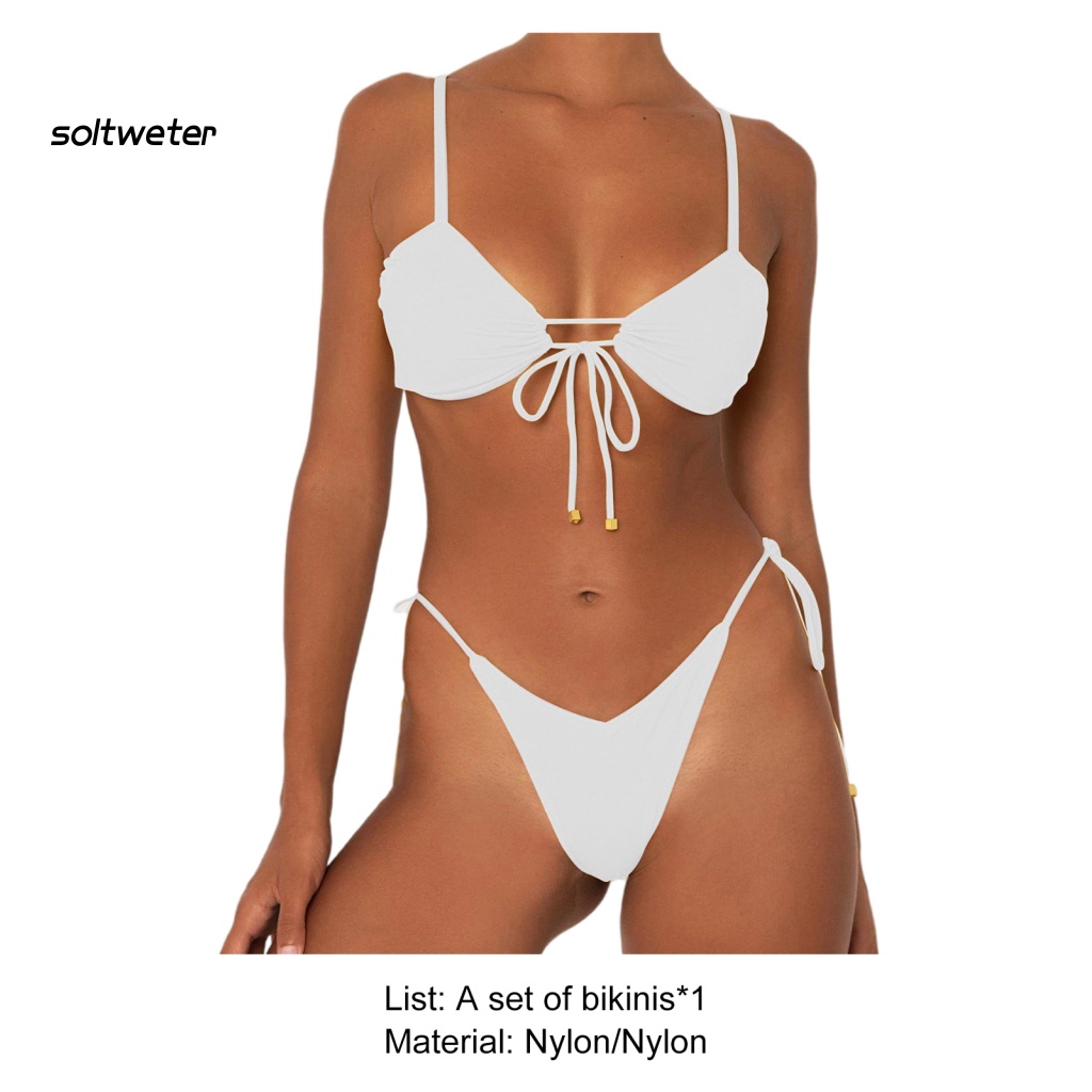 Bộ Bikini 2 Mảnh Màu Sắc Thời Trang Gợi Cảm Cho Nữ