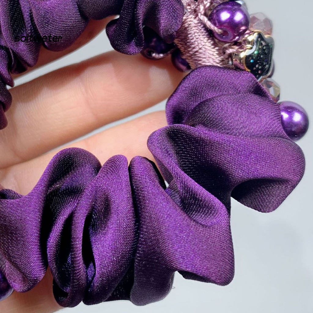 Dây Cột Tóc Scrunchies Bằng Vải Siêu Mềm Siêu Nhẹ Co Giãn Chống Trượt Sang Trọng Cho Nữ