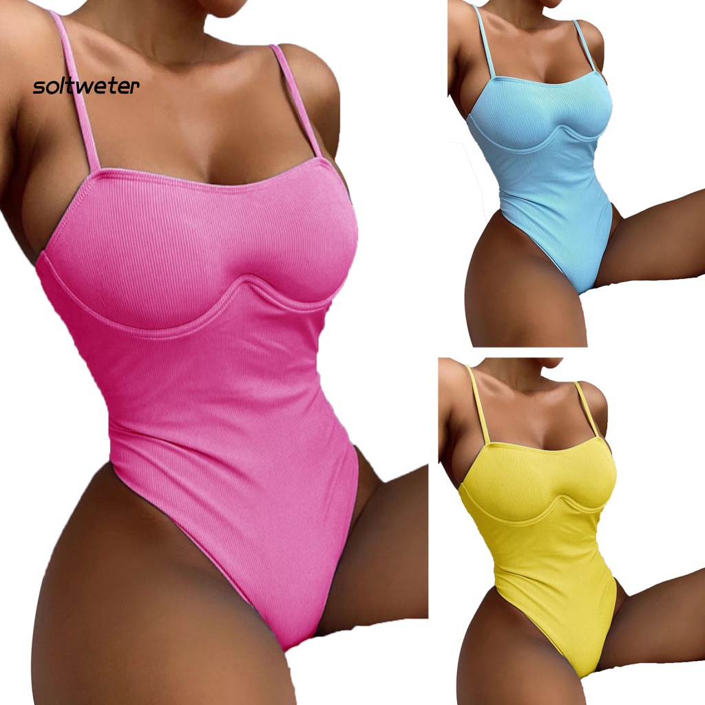 Bộ Đồ Bơi Một Mảnh Bằng Polyester Siêu Mềm Chống Mòn Thiết Kế Đơn Giản Quyến Rũ Dành Cho Nữ