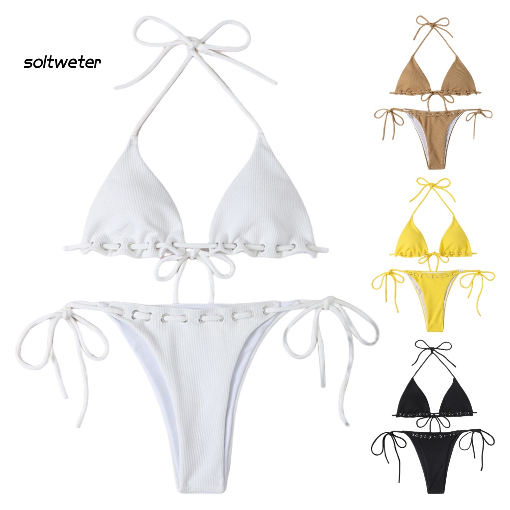 Bộ Đồ Bơi Hai Dây Màu Sắc Thời Trang Mùa Hè Quyến Rũ Cho Nữ
