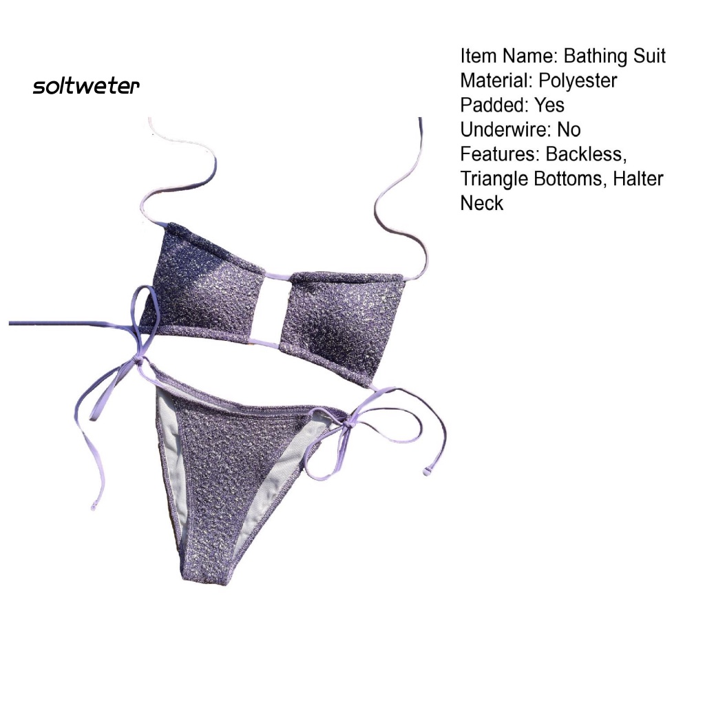 Bộ Đồ Bơi 2 Mảnh Lưng Cao Mau Khô Thời Trang Gợi Cảm Cho Nữ