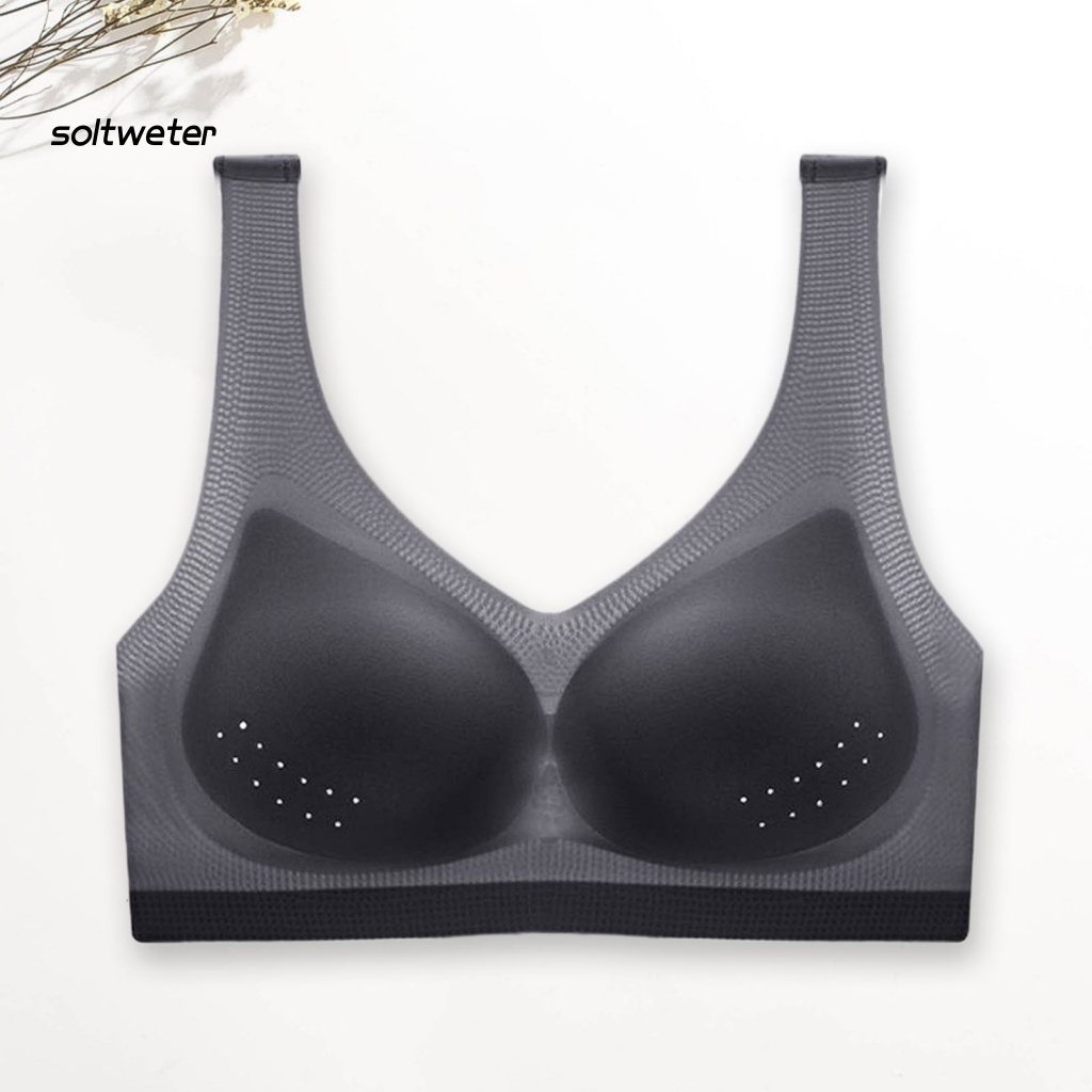 St Áo Ngực Lụa Lạnh Rỗng Siêu Mỏng Không Đường May Có Thể Tháo Rời Hỗ Trợ Ngực Không Dây Mặc Bên Trong Cho Nữ
