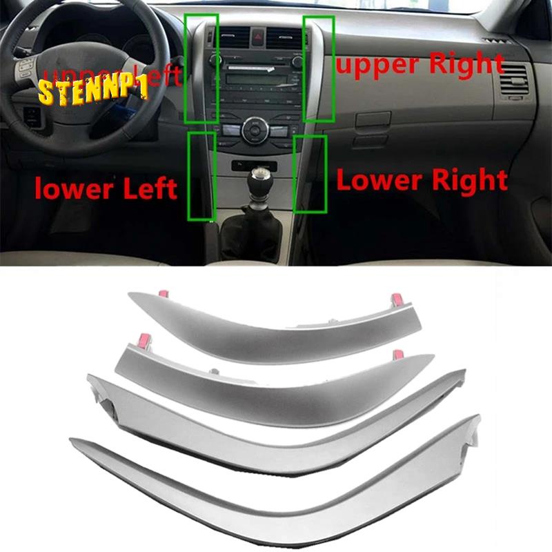 1 Bộ Khung Viền Lỗ Thông Gió Xe Hơi Bằng Crom Màu Xám + Bạc Thay Thế Chuyên Dụng Cho Toyota Corolla Altis 2007-2013