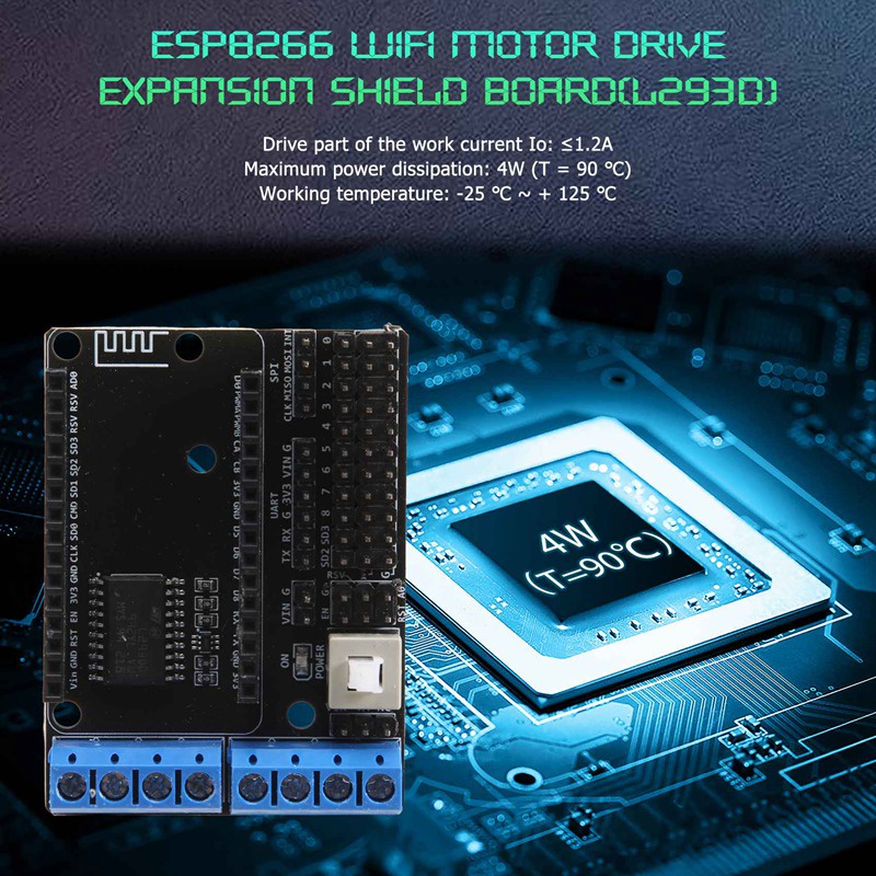 Bộ 2 Bảng Mạch Mở Rộng L293D WiFi Cho NodeMCU ESP-12E ESP8266