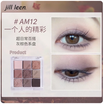Bảng Phấn Mắt JILL LEEN Mini Chín Màu Sắc Lấp Lánh Trang Điểm Tự Nhiên