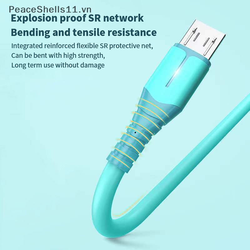 Cáp Sạc Nhanh USB 3A Có Đèn LED Chất Lượng Cao Cho Điện Thoại