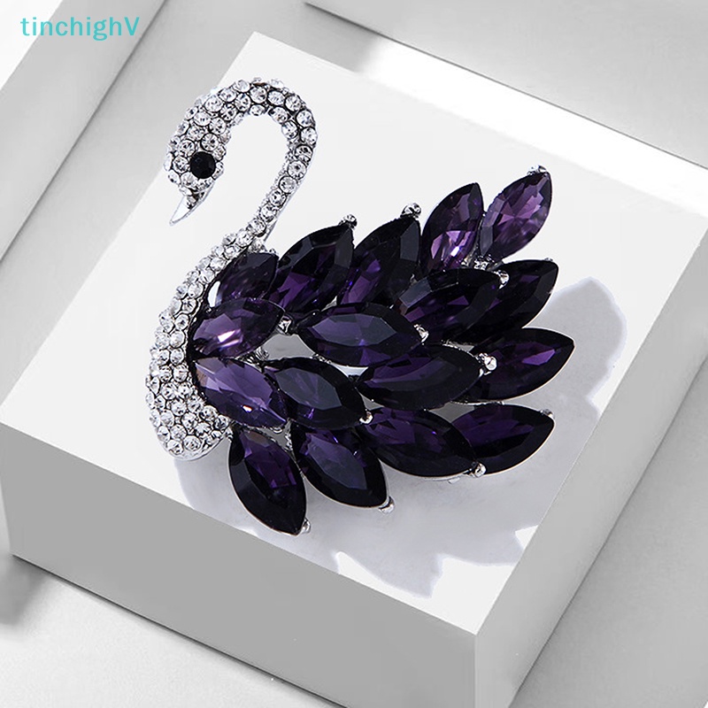 [TinchighV] Trâm Cài Áo Hình Thiên Nga Đính Pha Lê Zircon Cổ Điển