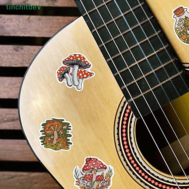 Bộ 50 Miếng Dán PVC Hình Nấm Hoạt Hình Graffiti Trang Trí Vali / Mũ Bảo Hiểm / Guitar