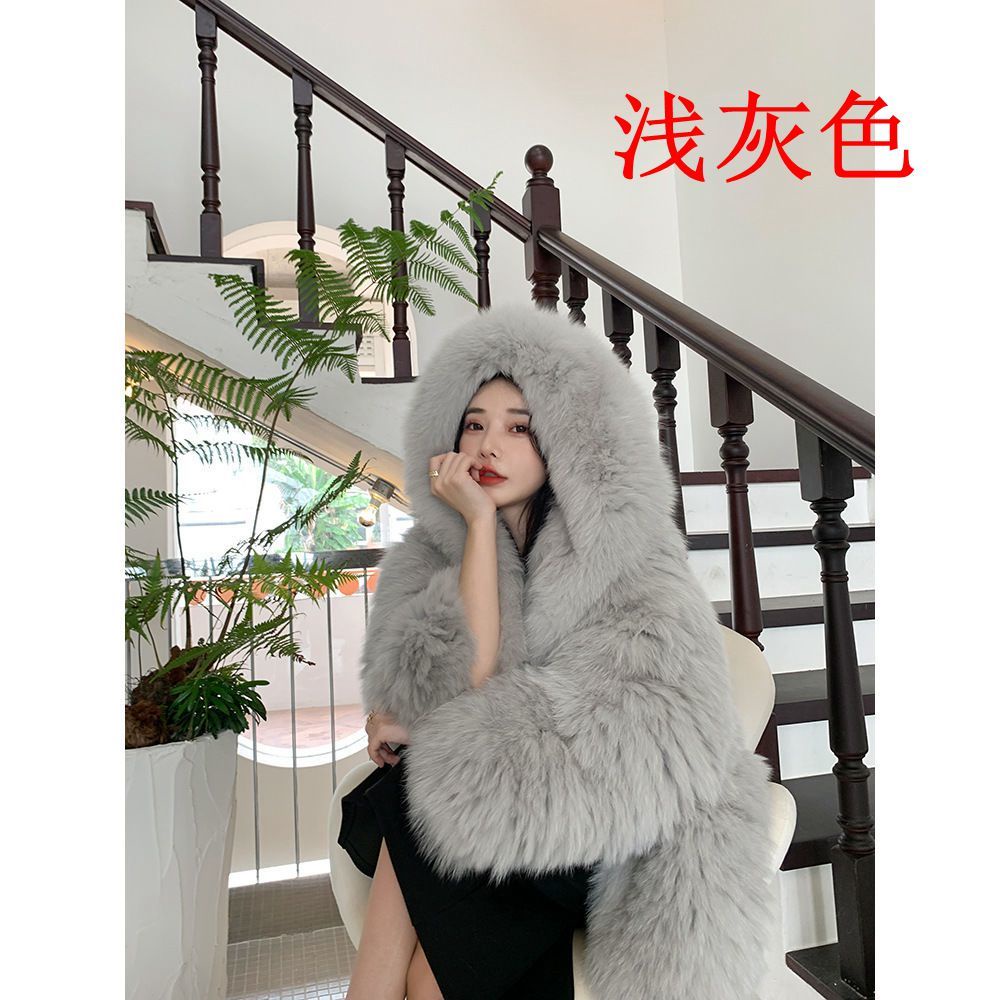 Áo Khoác Giả Lông Cáo Dày Dặn Phong Cách Mới Thân Thiện Với Môi Trường