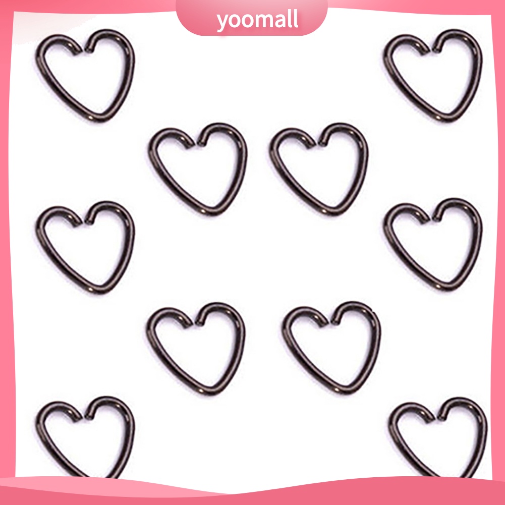 [YM] Set 10 Khuyên Mũi Hình Ngôi Sao / Trái Tim Phong Cách Punk