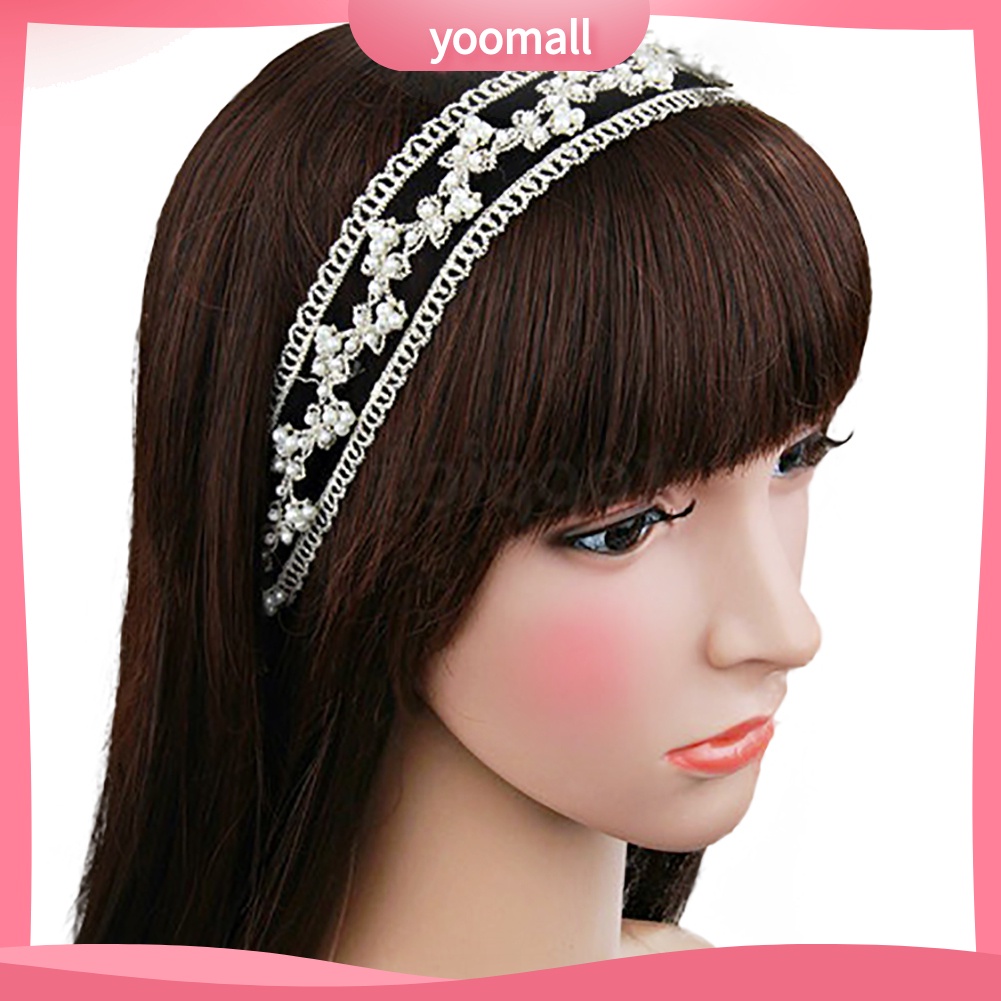 Băng Đô Ren Đính Ngọc Trai Giả Thời Trang Cho Nữ